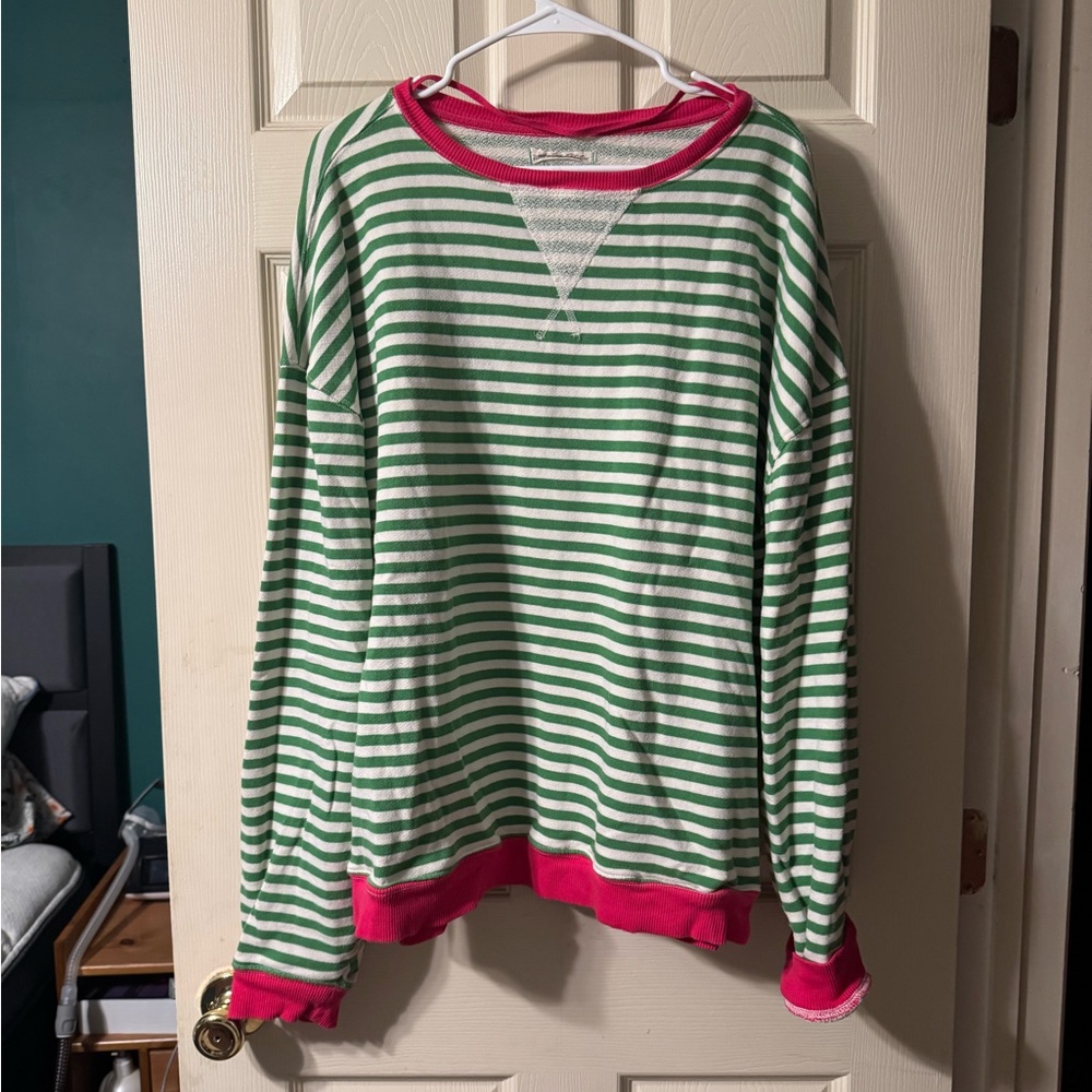 We The Free Red, Green, and White Sweater